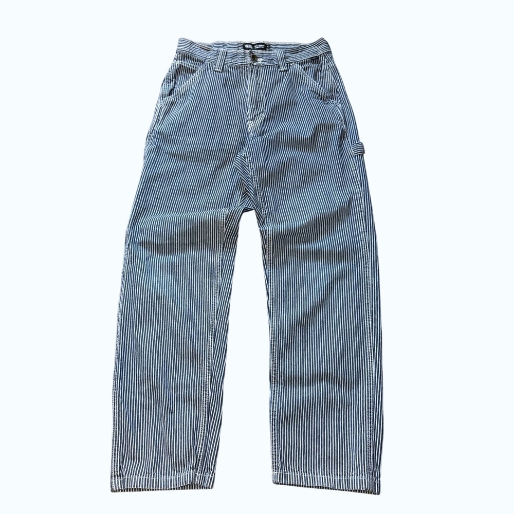 Vans Drill Chore Carpenter Pants Mens 29 Blue Hickory Stripe Utility Workwear